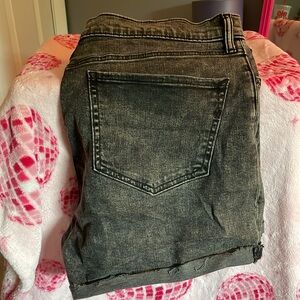 Express black denim shorts